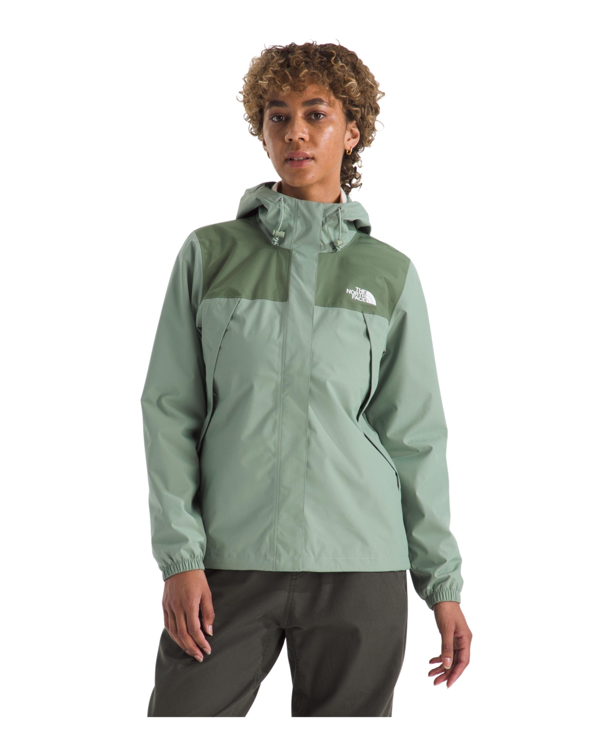 The North Face Antora Waterproof Hooded Rain Jacket In Green