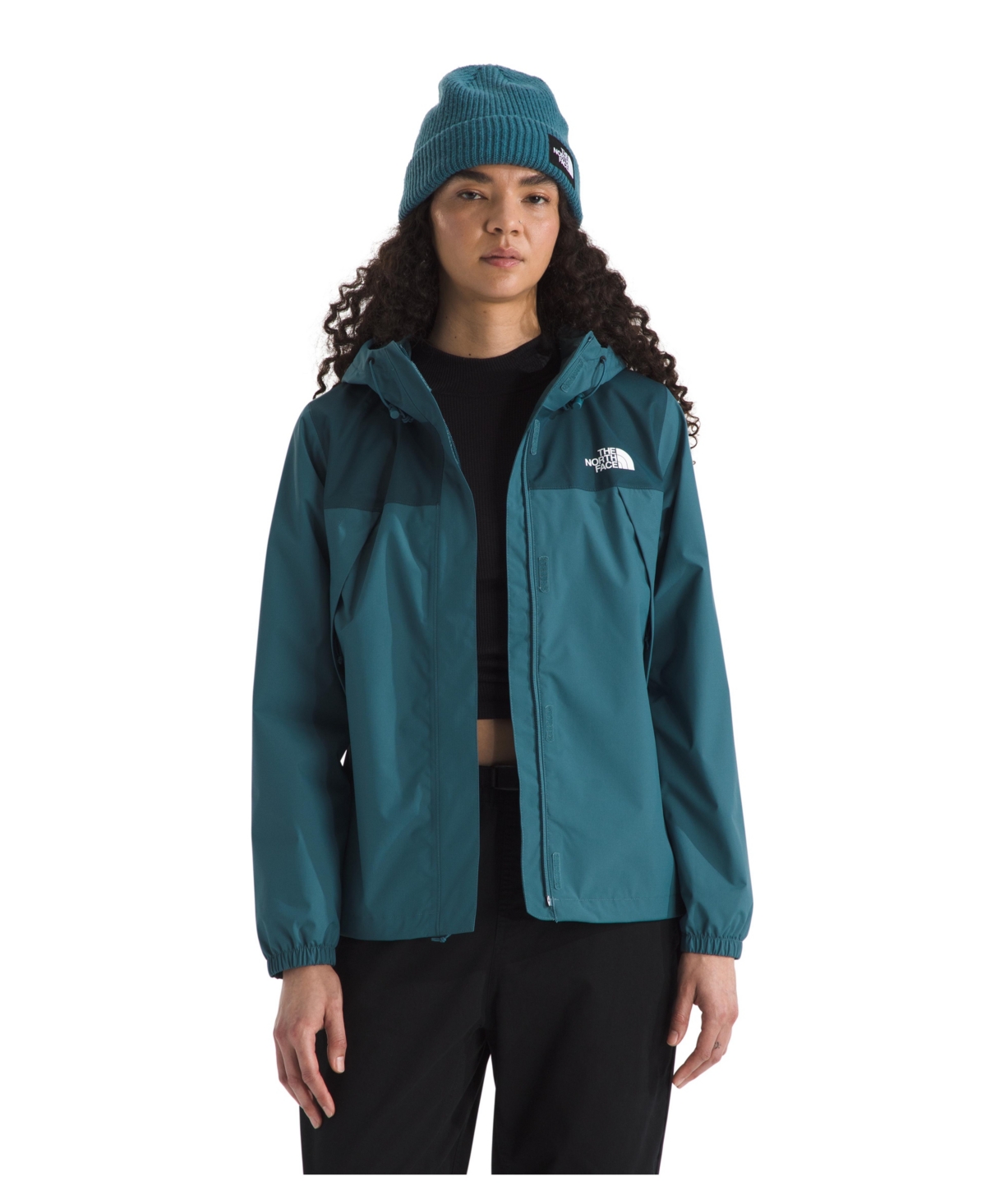 The North Face Antora Waterproof Hooded Rain Jacket In Green