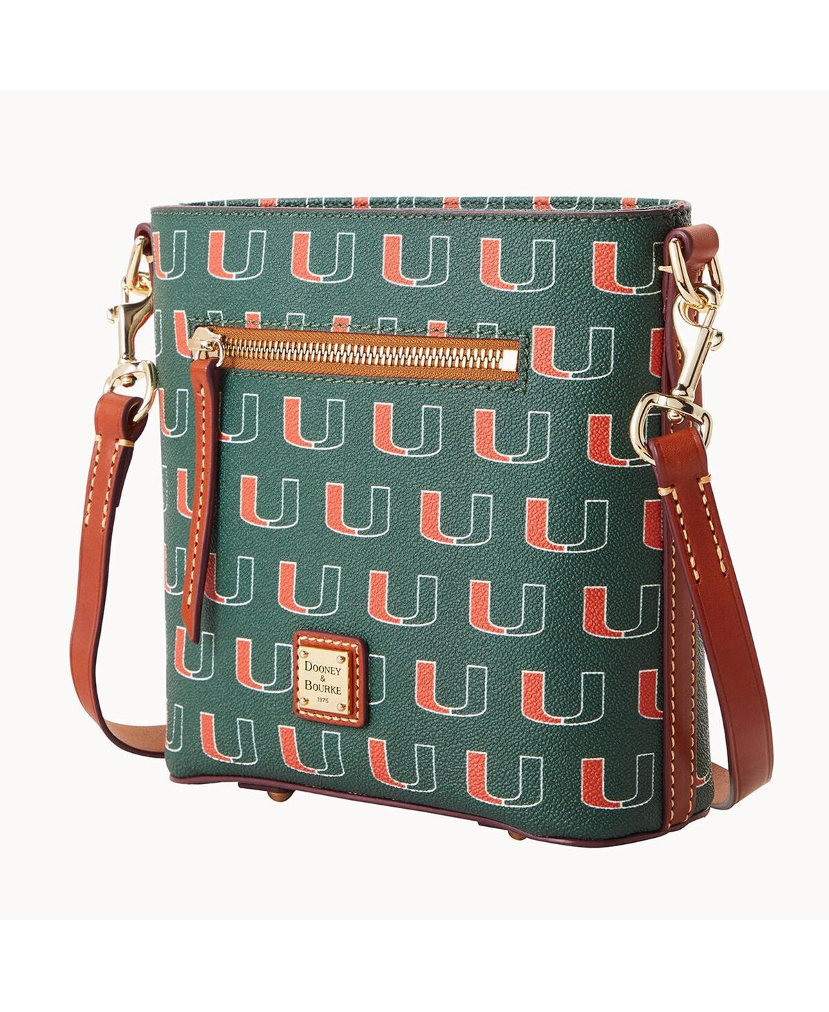 Dooney & Bourke Miami Hurricanes Signature Small Zip Crossbody Bag In Transparent