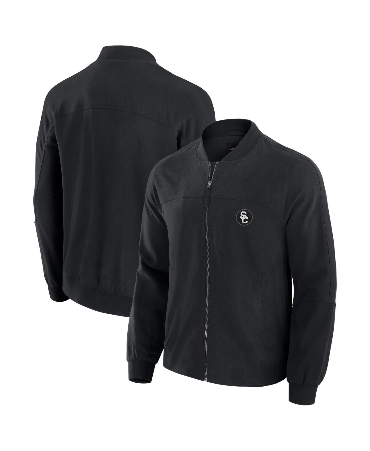 J. Palmer Men's Black Usc Trojans Lightweight Cover-4 Tri-blend Full-zip Jacket In Black