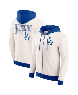 Fanatics - Men's Cream Los Angeles Dodgers Polar Fleece Full-Zip Hoodie