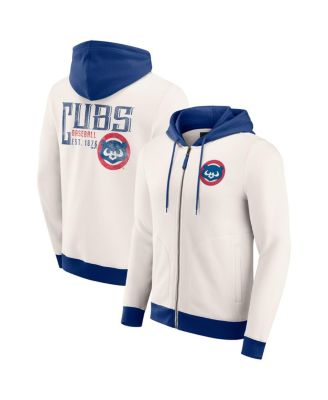 Fanatics - Men's Cream Chicago Cubs Polar Fleece Full-Zip Hoodie