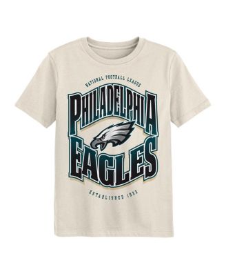 Big Boys and Girls Cream Philadelphia Eagles Huddle T-Shirt