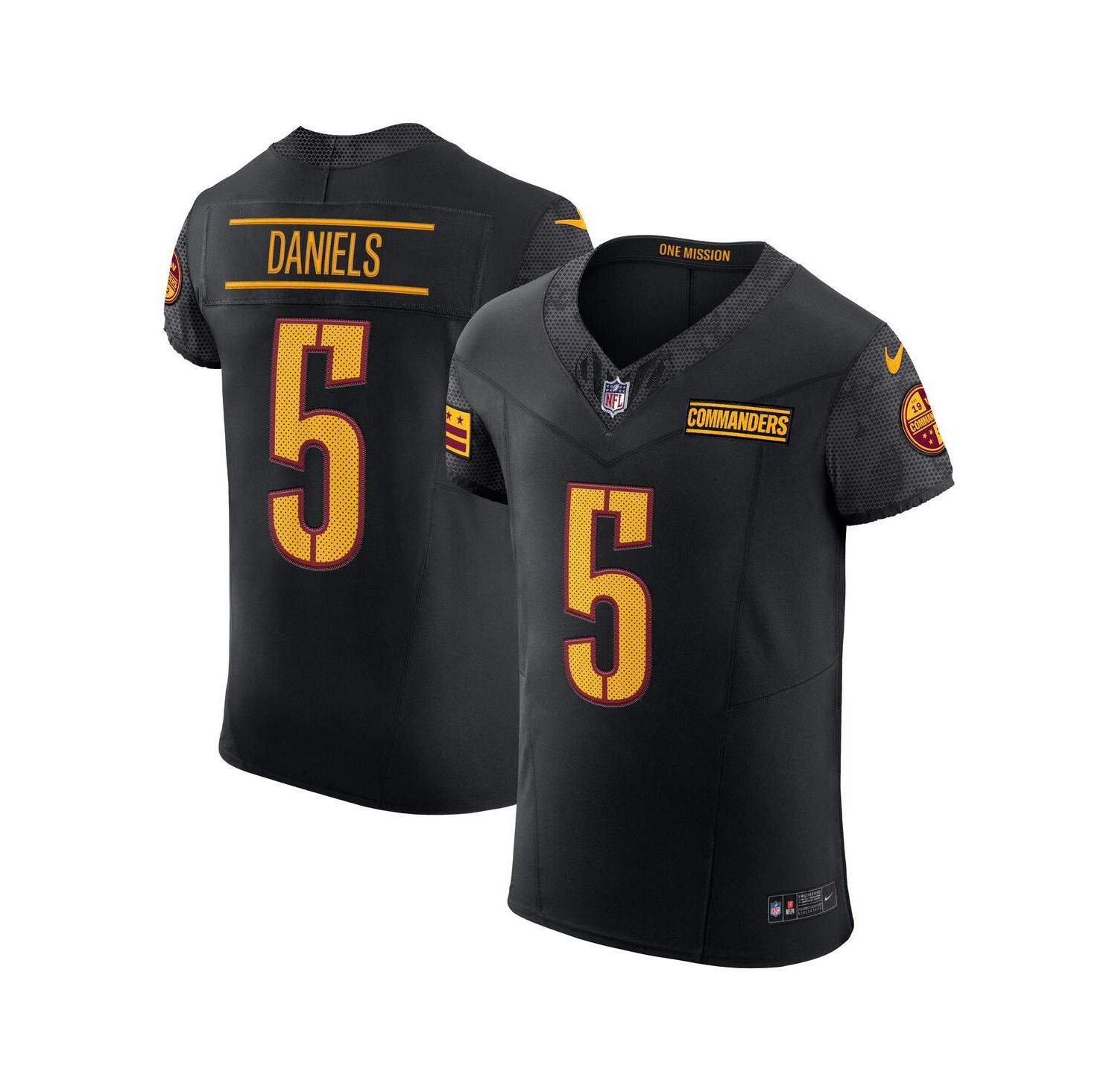Men's Jayden Daniels Black Washington Commanders Alternate Vapor F.U.S.E. Elite Jersey