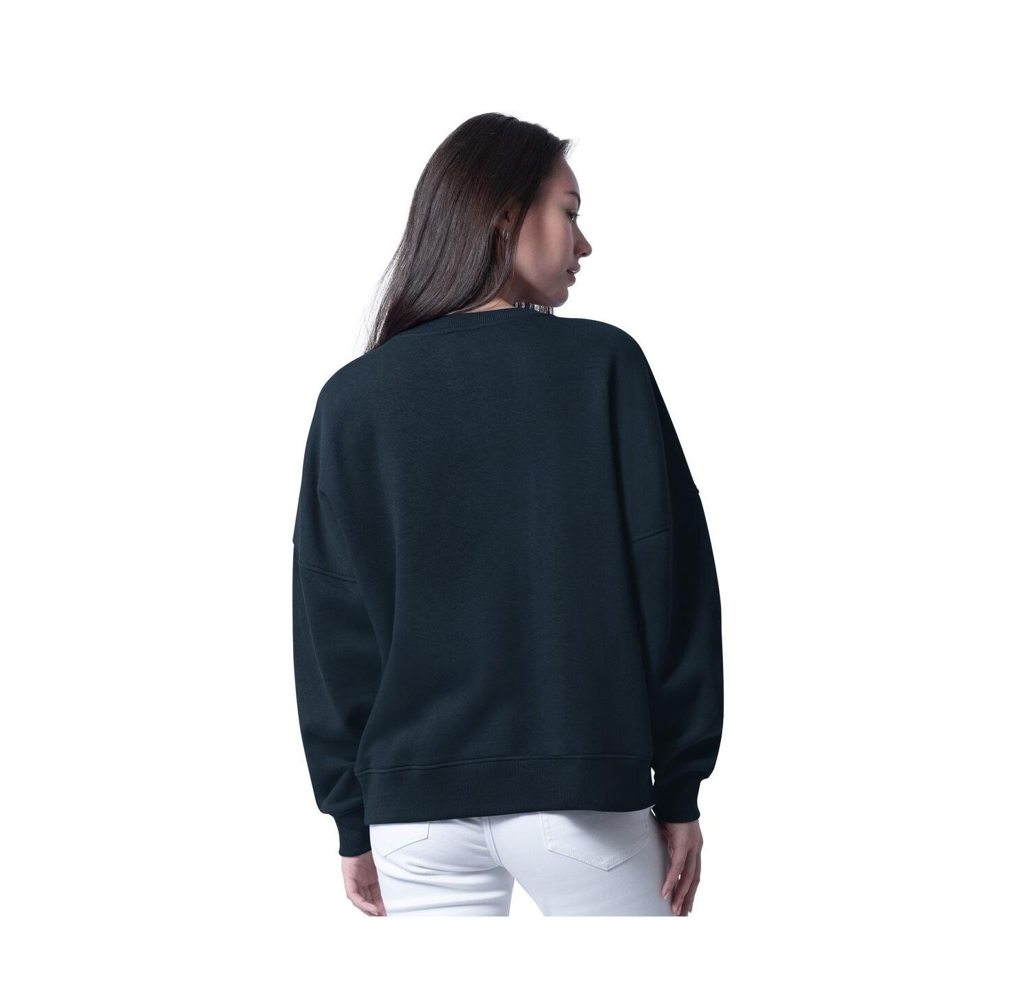 Women's Navy Houston Texans Oversized Feud Sweatshirt