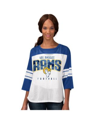 G-III 4Her by Carl Banks - Women's Royal Los Angeles Rams First Team 3/4-Sleeve Mesh T-shirt