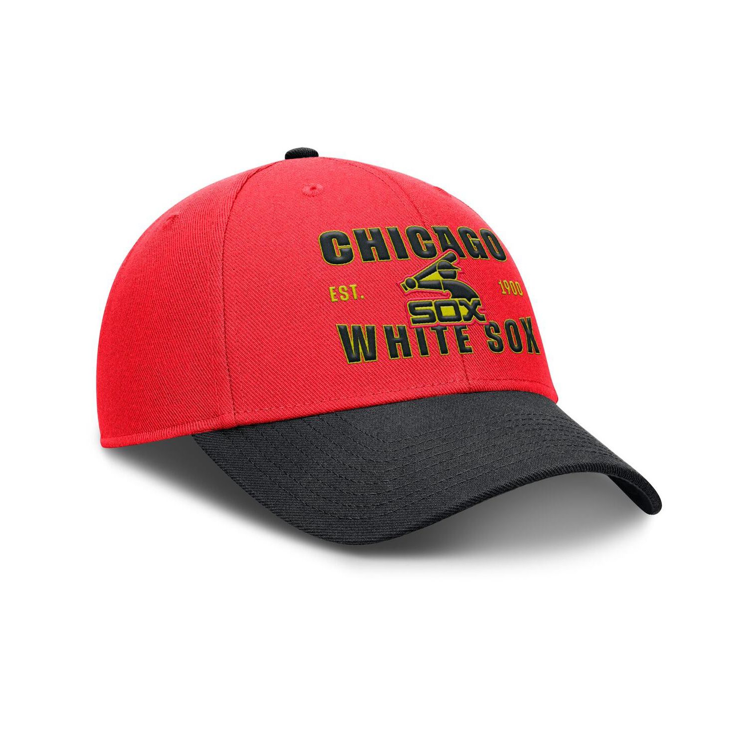 Men's Crimson/Black Chicago White Sox Neon 90s Rise Adjustable Hat