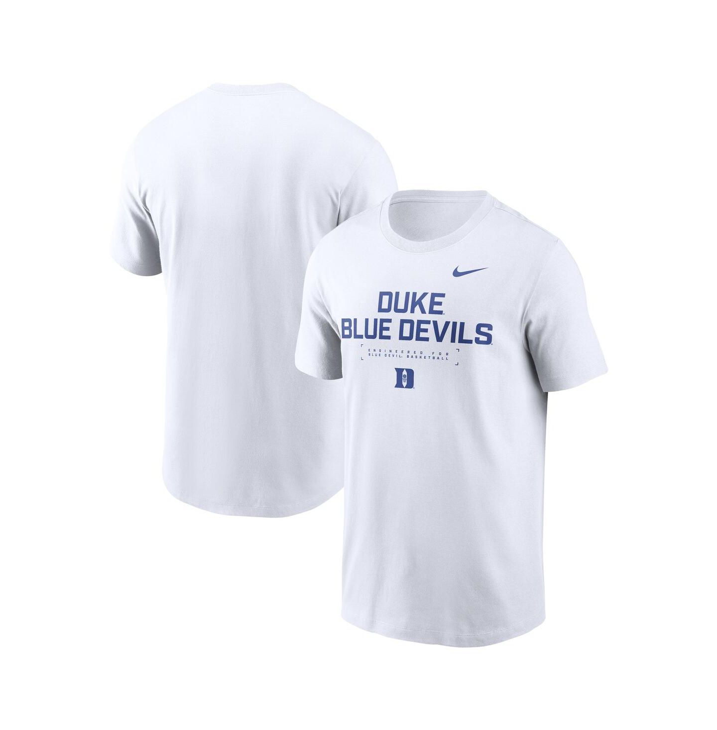 Мужская футболка Nike White Duke Blue Devils 2025 Courtside Basketball Performance — фото 1