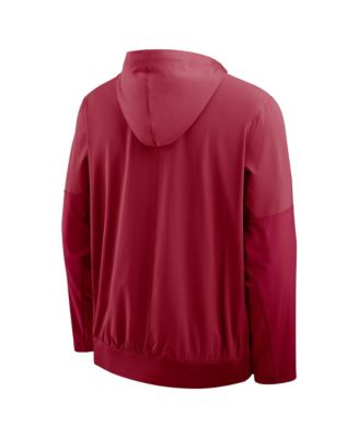 Men's Crimson Oklahoma Sooners Anorak Half-Zip Hoodie Jacket