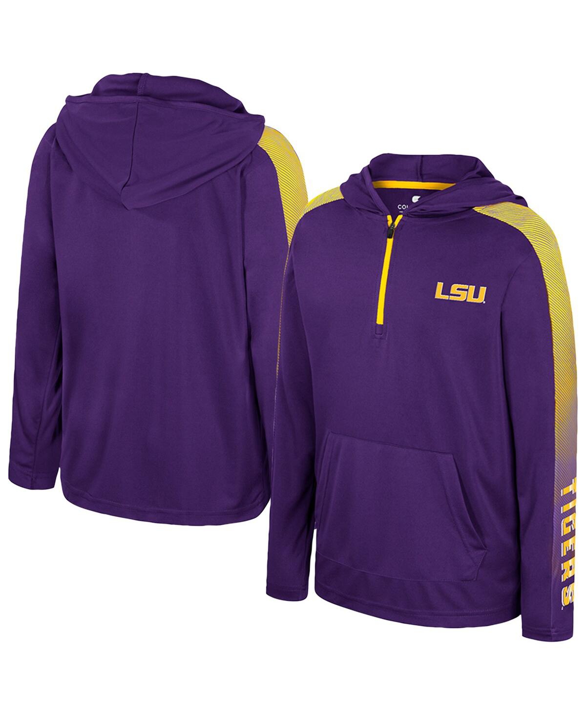 Colosseum Big Boys And Girls Purple Lsu Tigers Lumen Long Sleeve Quarter-zip Windshirt In Purple