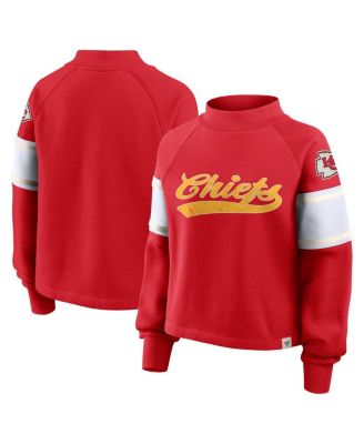 Fanatics - Women's Red Kansas City Chiefs Oversized Hometown Toss Sweep Raglan Pullover Sweatshirt