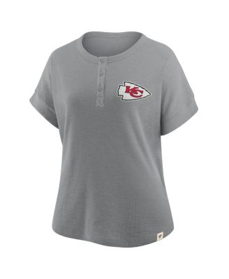Women's Heather Gray Kansas City Chiefs Oversized Hometown Premium Henley Shirt