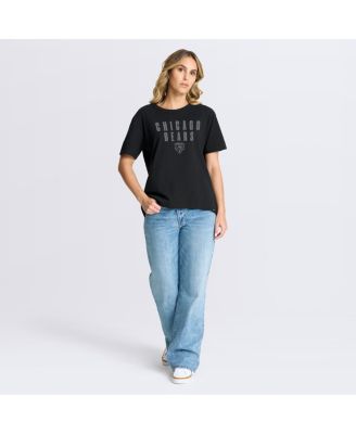 Women's Black Chicago Bears Blackout Kneel Down Legacy T-Shirt