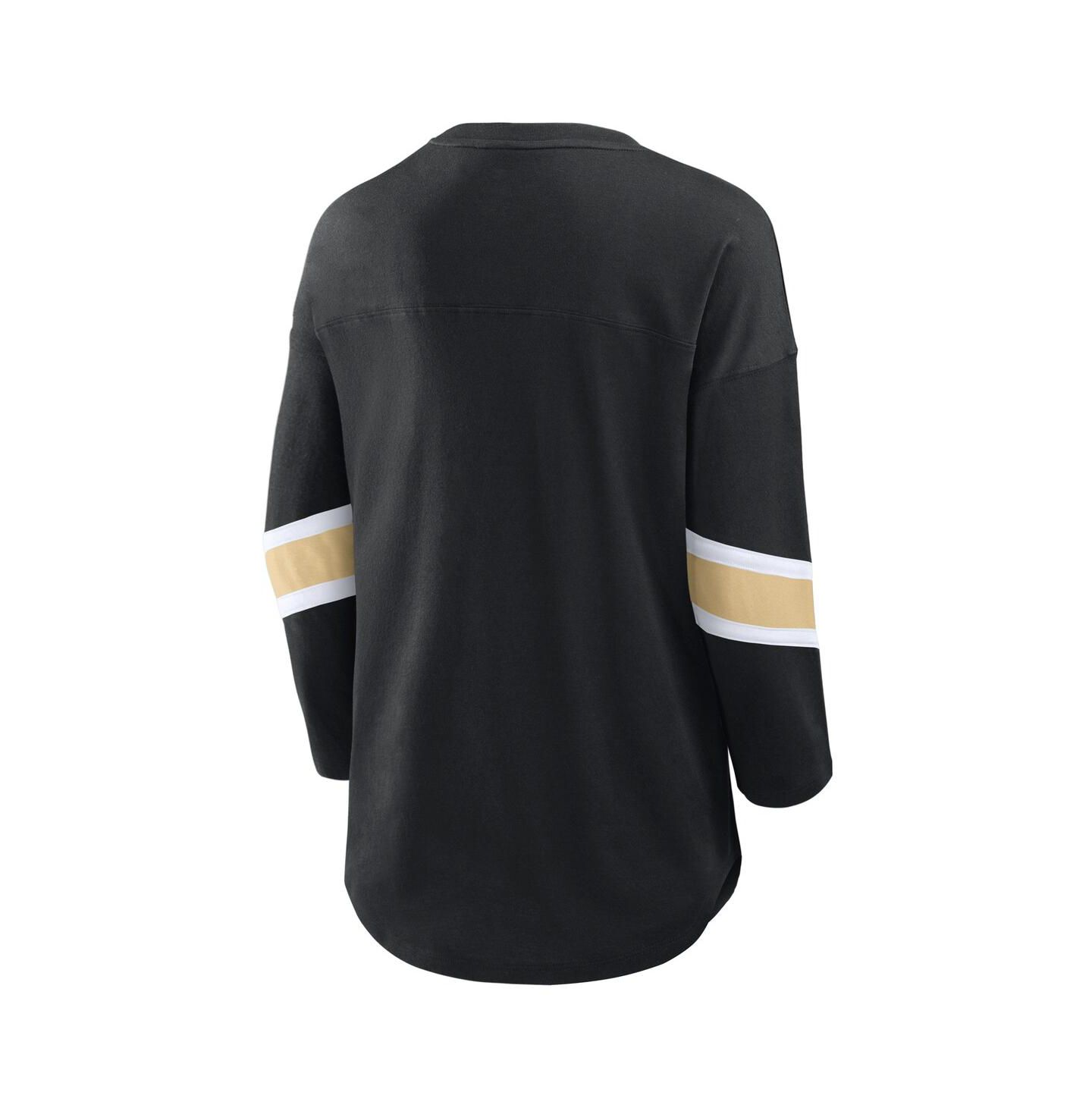 Женская футболка Fanatics Black New Orleans Saints Redzone 3/4-Sleeve — фото 2