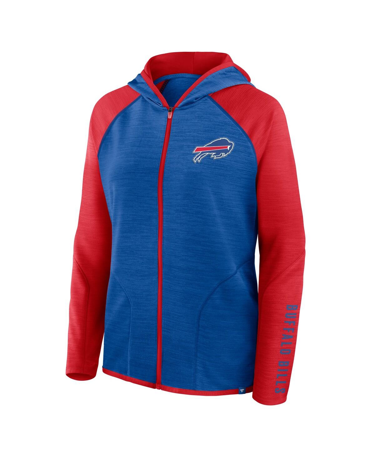Fanatics Women's Royal/red Buffalo Bills Redzone End Around Pass Raglan Full-zip Hoodie In Blue
