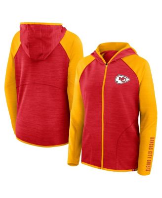 Fanatics - Women's Red/Gold Kansas City Chiefs Redzone End Around Pass Raglan Full-Zip Hoodie