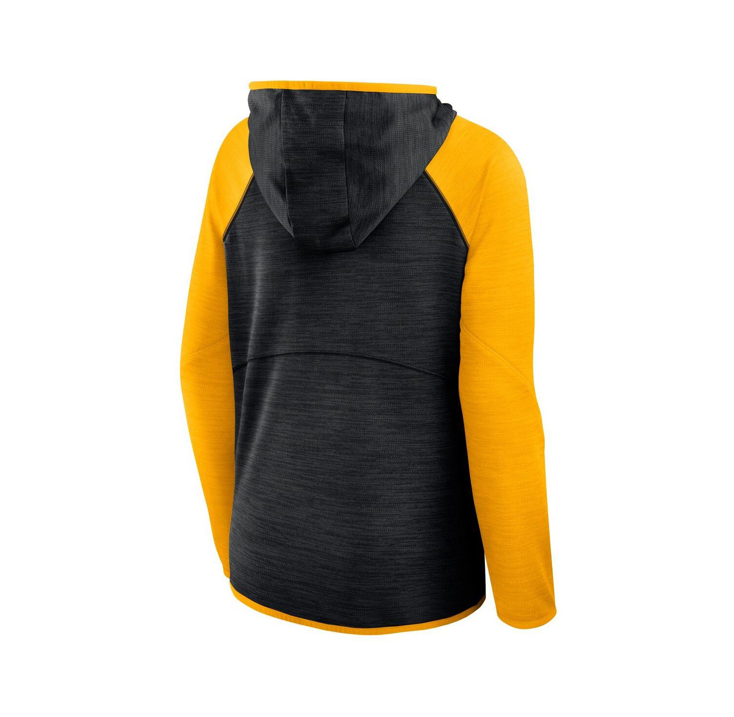 Women's Black/Gold Pittsburgh Steelers Redzone End Around Pass Raglan Full-Zip Hoodie