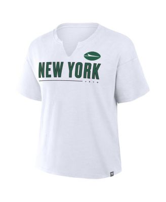 Women's White New York Jets Redzone Slub Boxy T-Shirt