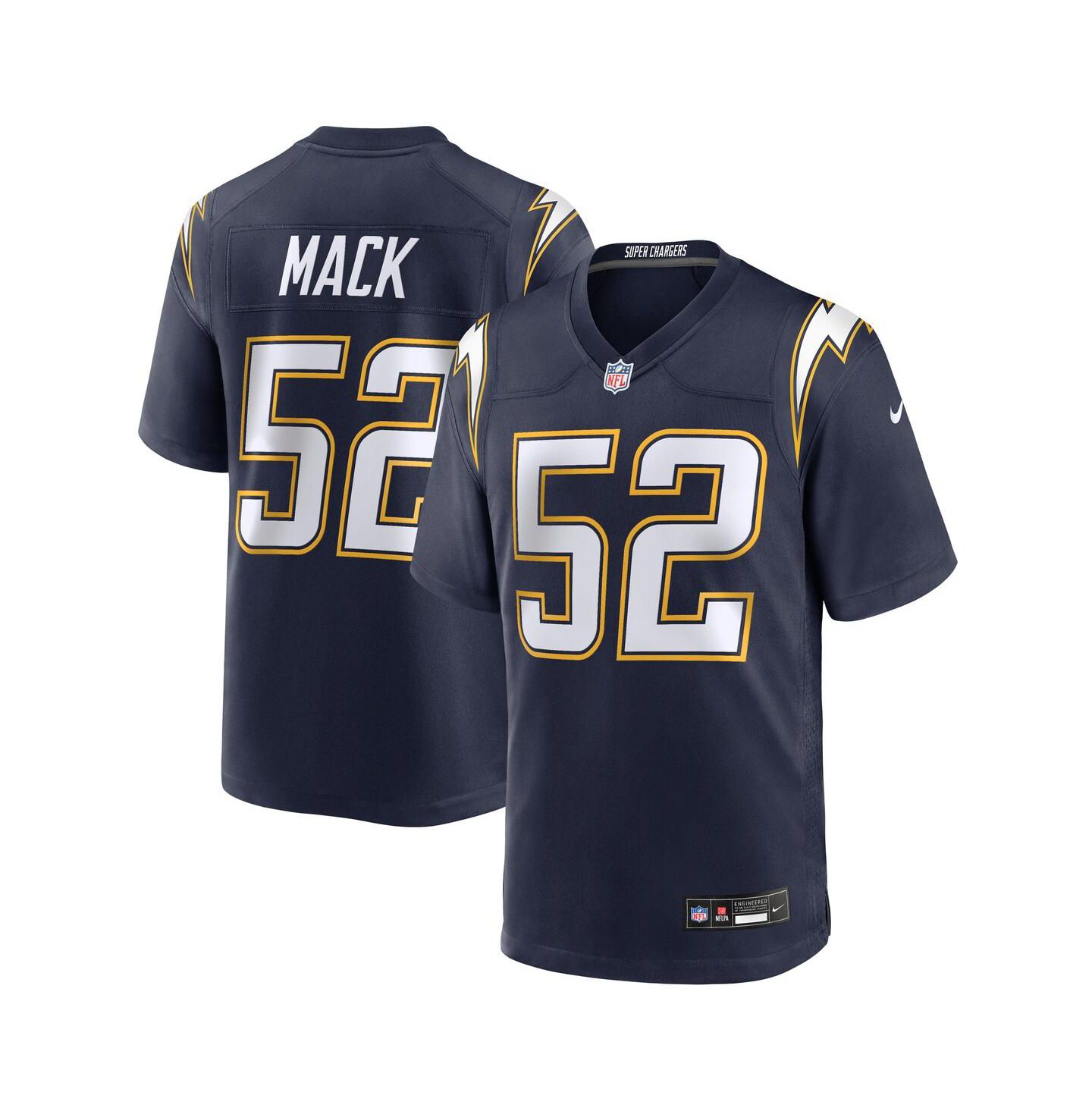 Мужской топ Nike Khalil Mack Navy Los Angeles Chargers Alternate Super Chargers Game Player Jersey — фото 1
