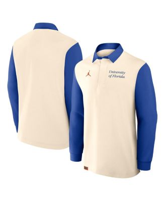 Jordan - Men's Cream/Royal Florida Gators Rugby Long Sleeve Shirt