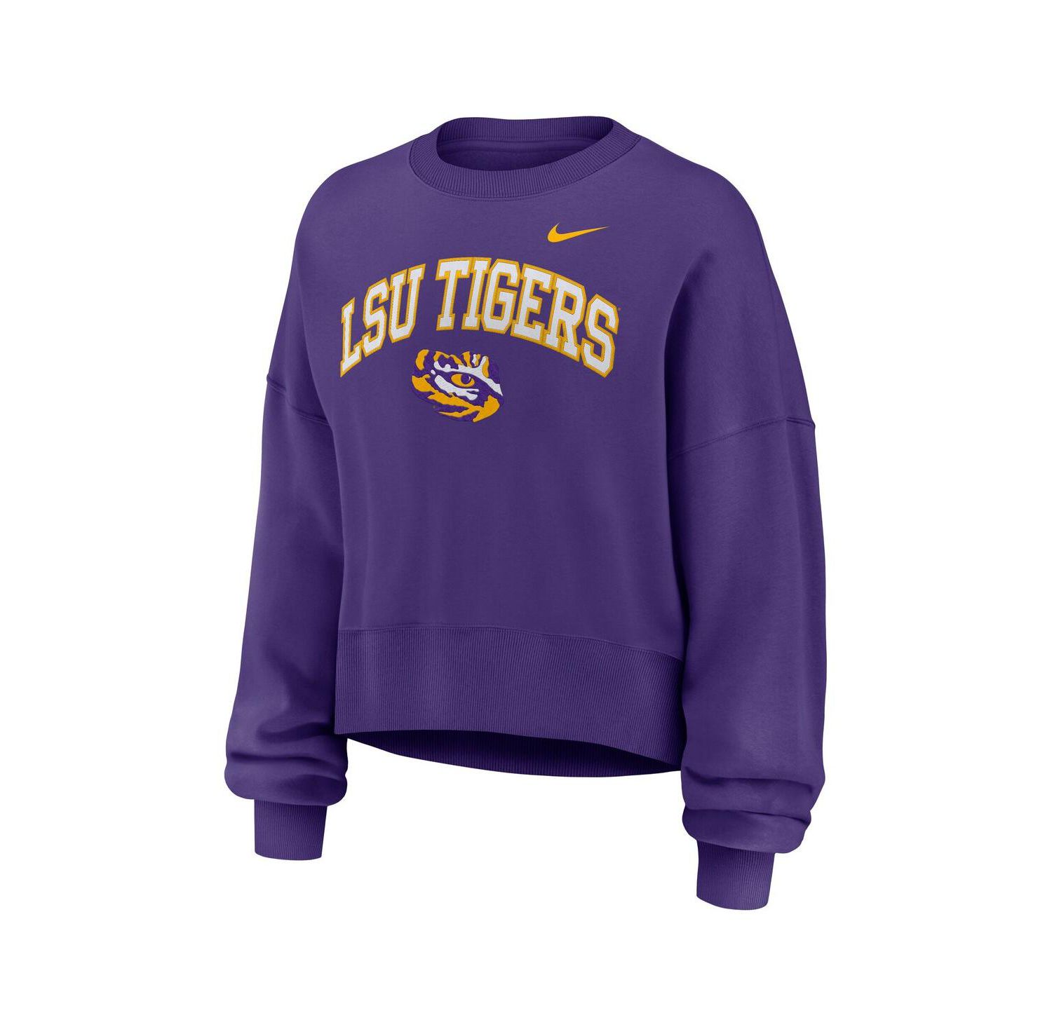 Women's Purple LSU Tigers Oversized Phoenix Arch Pullover Sweatshirt