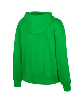 Women's Green Oregon Ducks Reflection Rhinestone Drawcord Pullover Hoodie