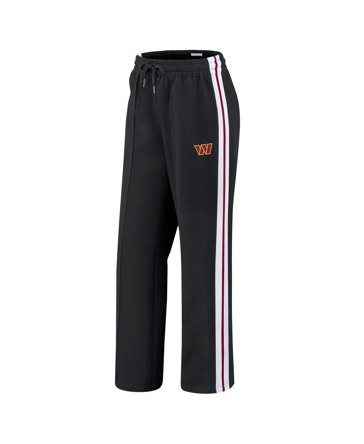 Wear By Erin Andrews Women's Black Washington Commanders Color-block Straight Leg Pants In Black