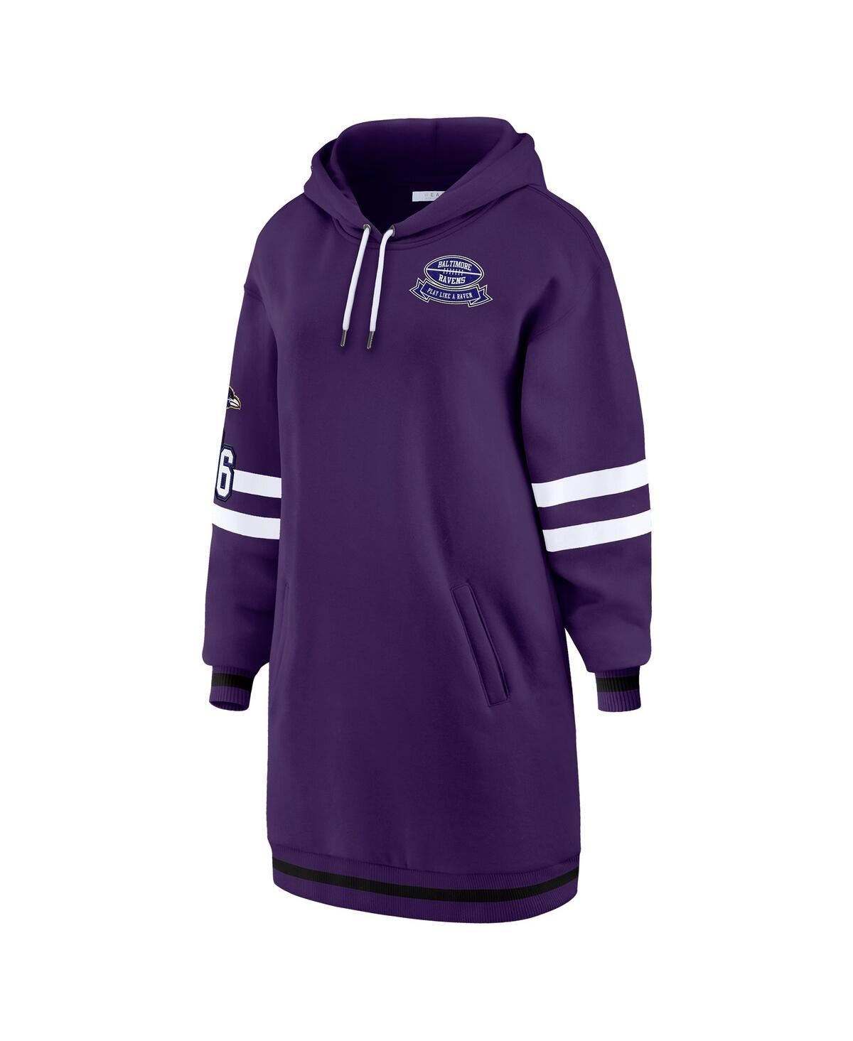 Wear By Erin Andrews Purple Baltimore Ravens Hoodie Dress In Purple