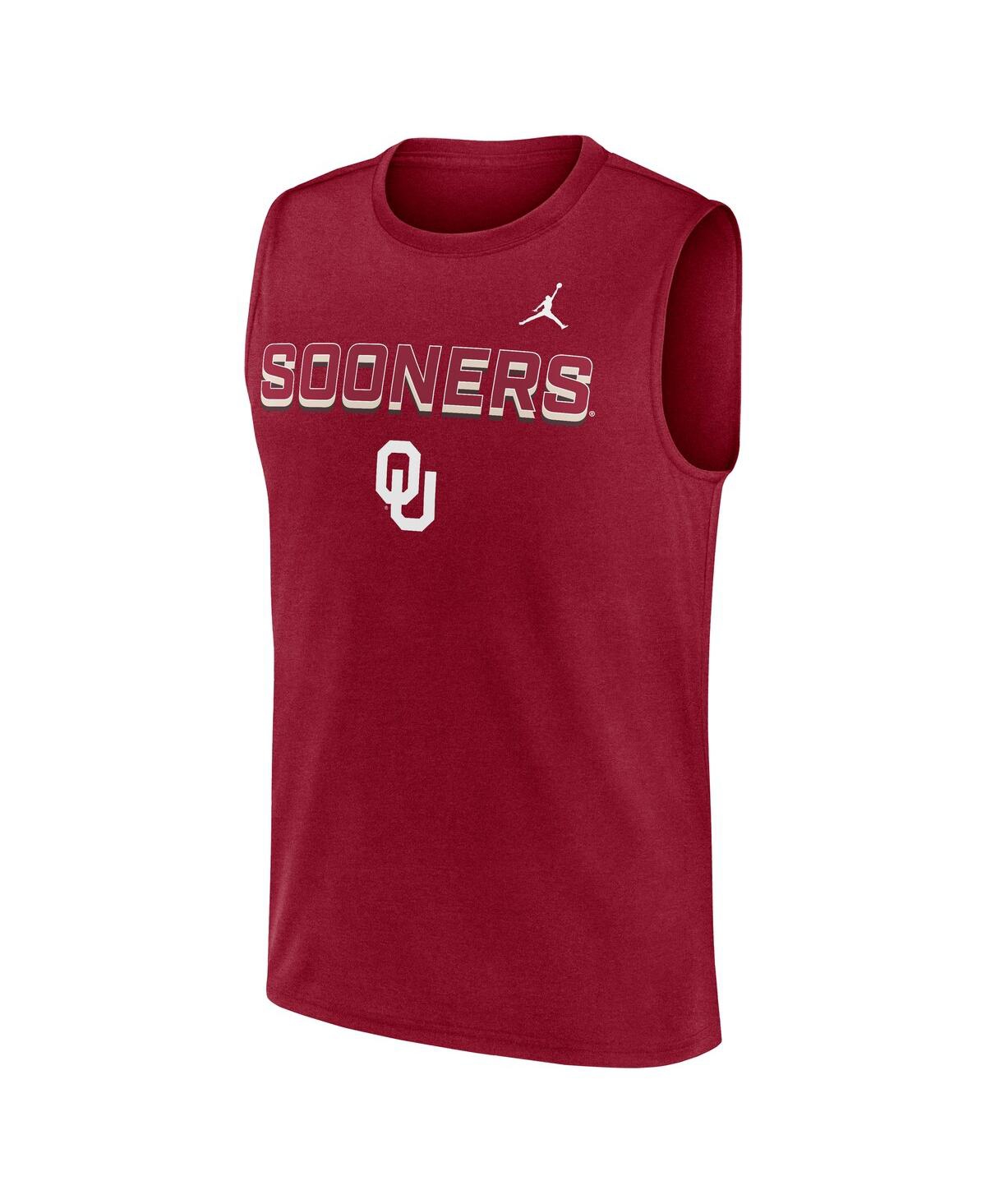 Jordan Men's Crimson Oklahoma Sooners Primetime Tricode Legend Dri-fit Tank Top In Red