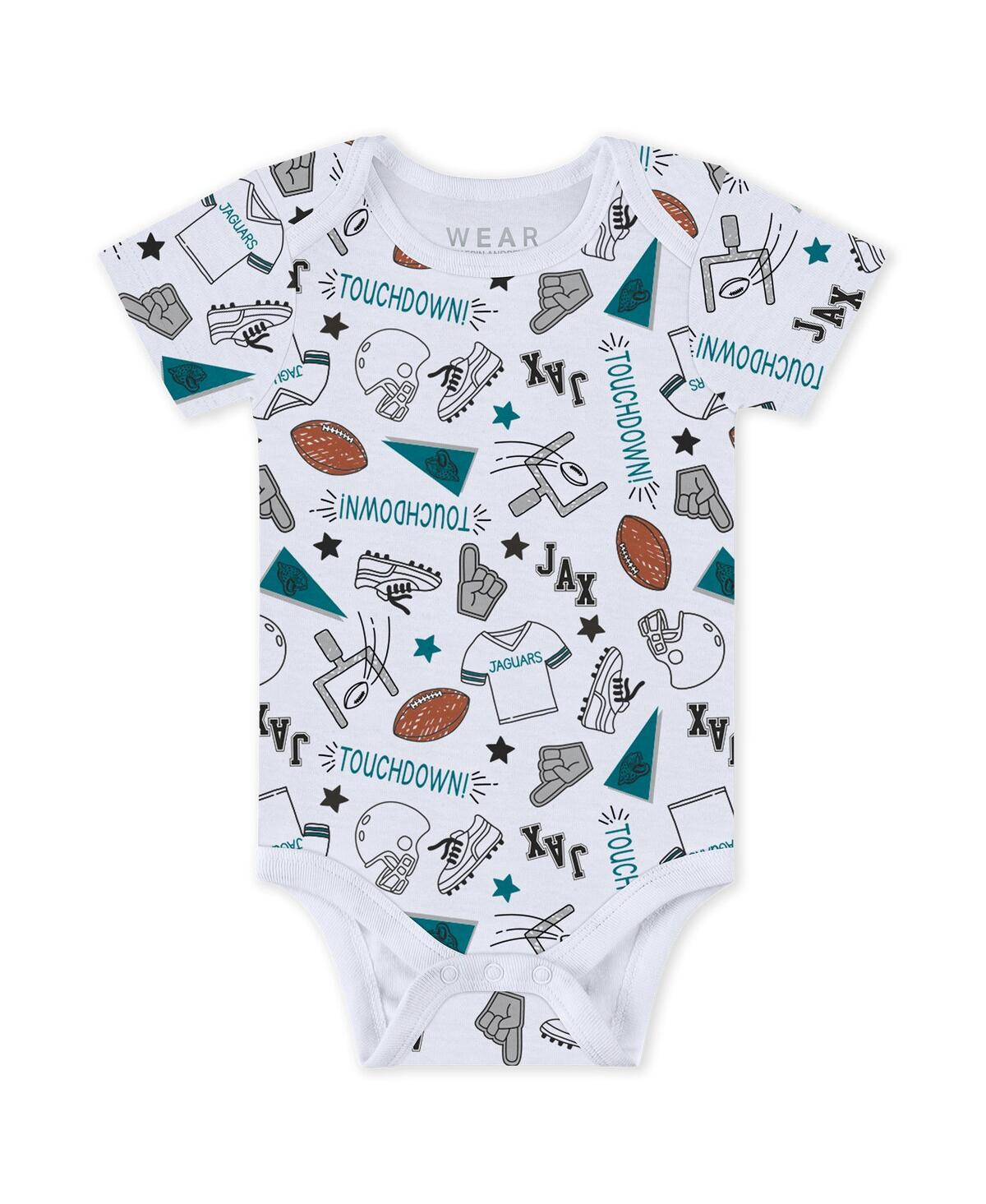 Wear By Erin Andrews Baby Boys And Girls 3-piece Jacksonville Jaguars Turn Me Around Bodysuits Pant Set In Multi