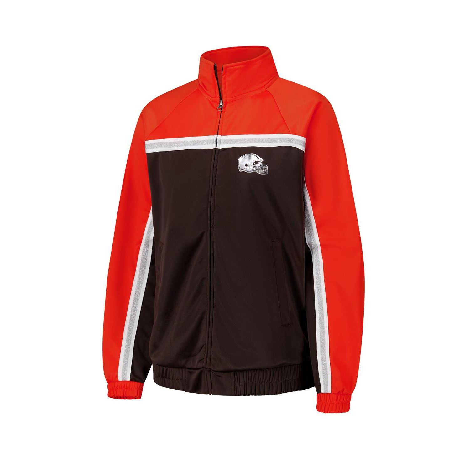 Women's Brown Cleveland Browns Post Game Full-Zip Track Jacket