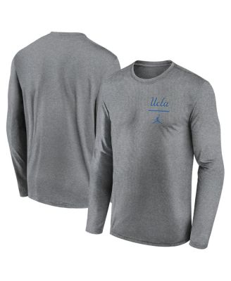 Jordan - Men's Heather Gray UCLA Bruins Primary Stack Legend Performance Long Sleeve T-shirt