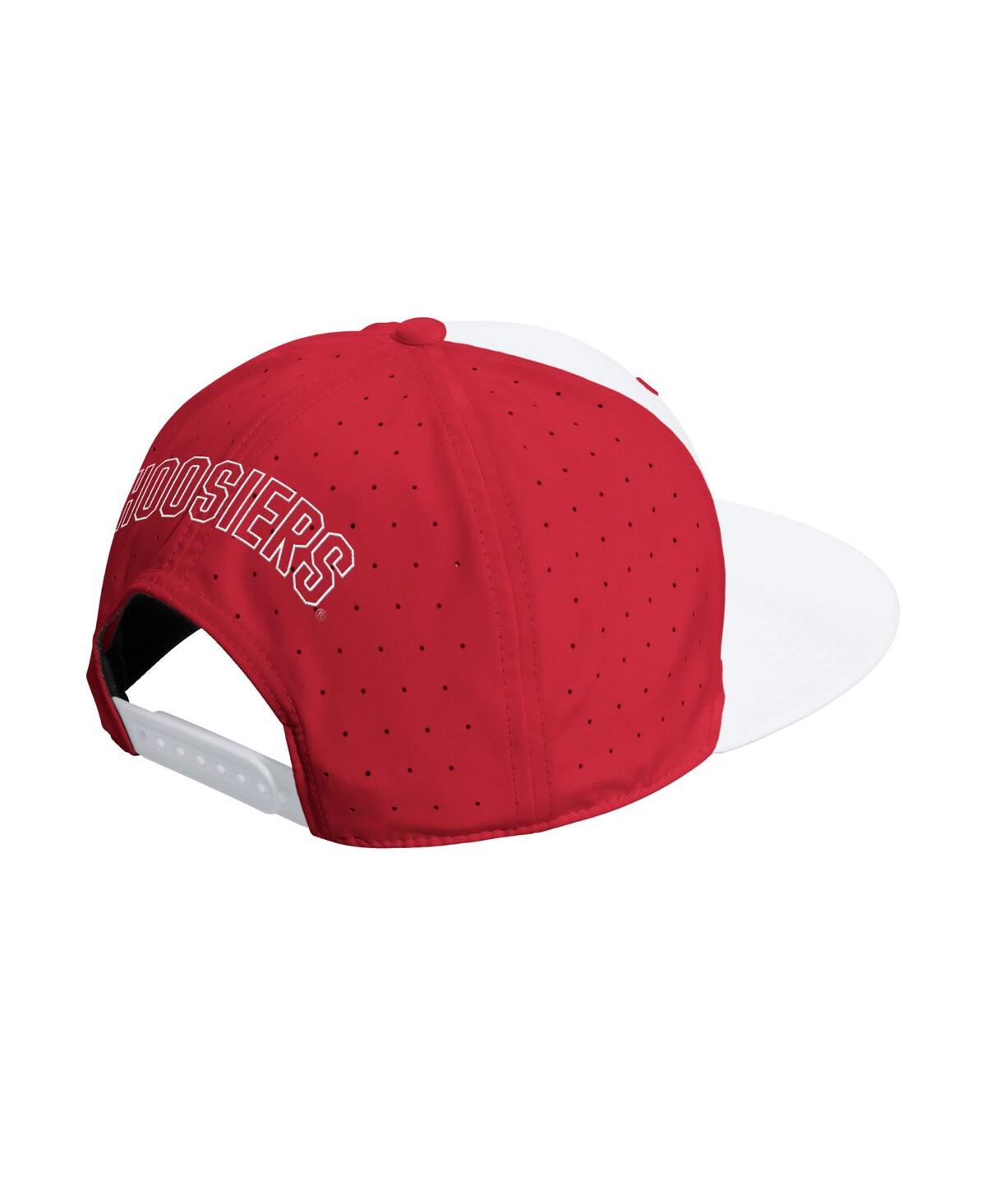 Adidas Originals Men's And Women's White/crimson Indiana Hoosiers Performance Flat Bill Adjustable Hat In White
