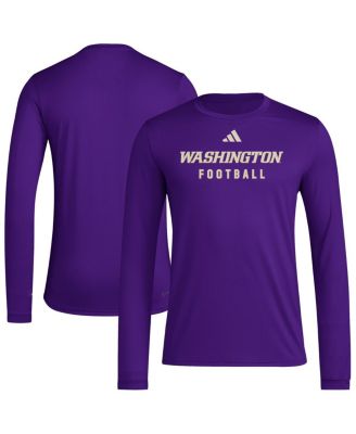 adidas - Men's Purple Washington Huskies Locker Practice Football Pre-Game Long Sleeve T-shirt