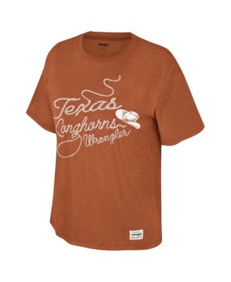 x Wrangler Women's Texas Orange Texas Longhorns Lasso Oversized T-Shirt