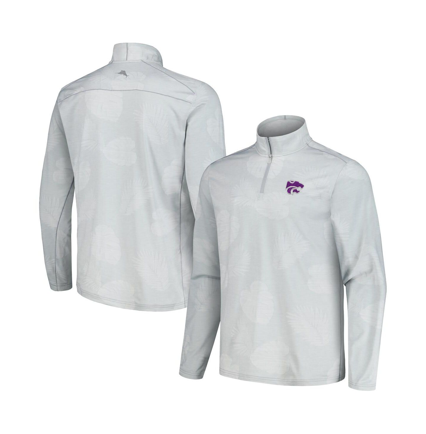 Мужская куртка Tommy Bahama Gray Kansas State Wildcats Delray Frond IslandZone Half-Zip — фото 1