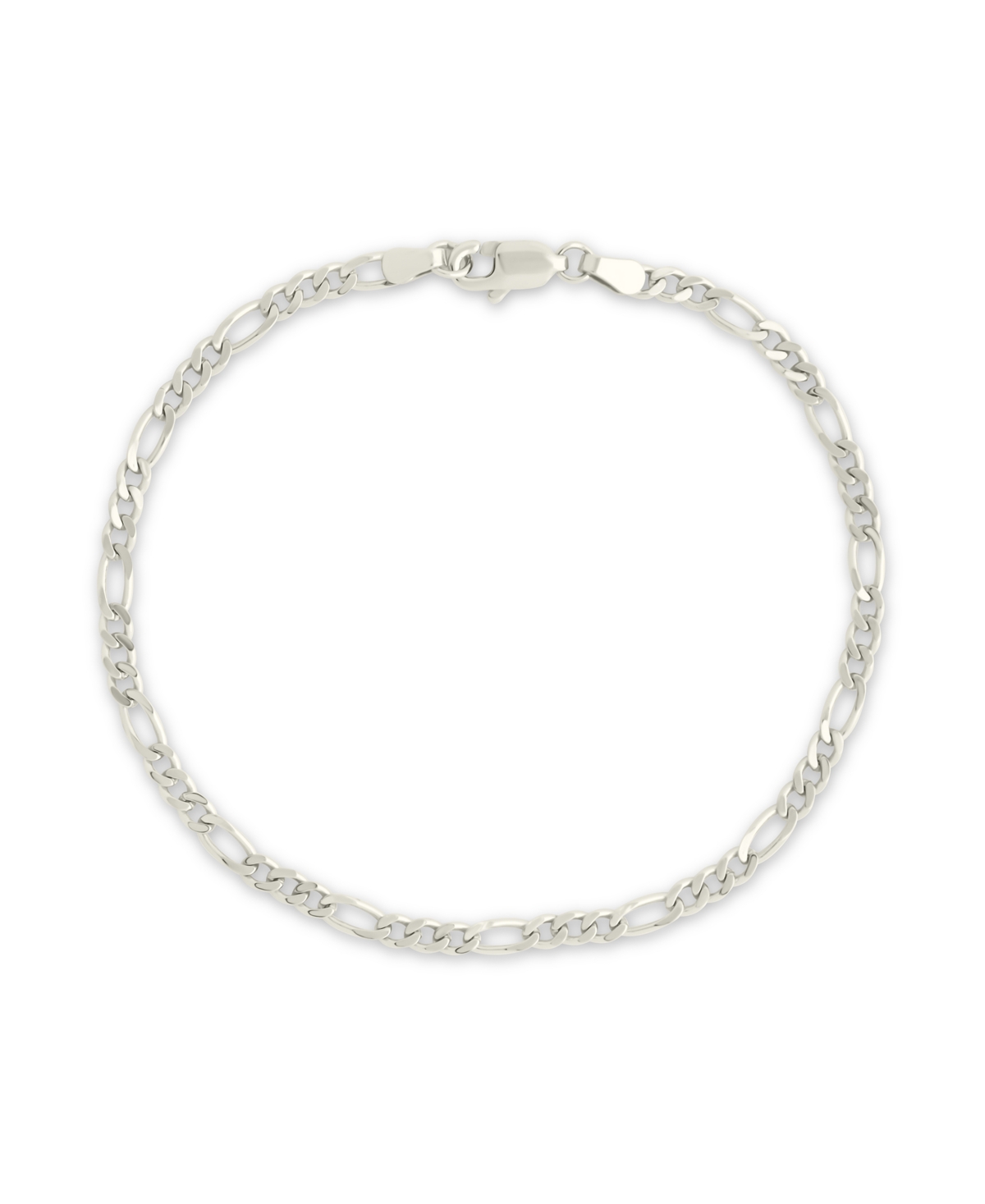 Sterling Forever Sterling Silver Figaro Chain Bracelet In Silver