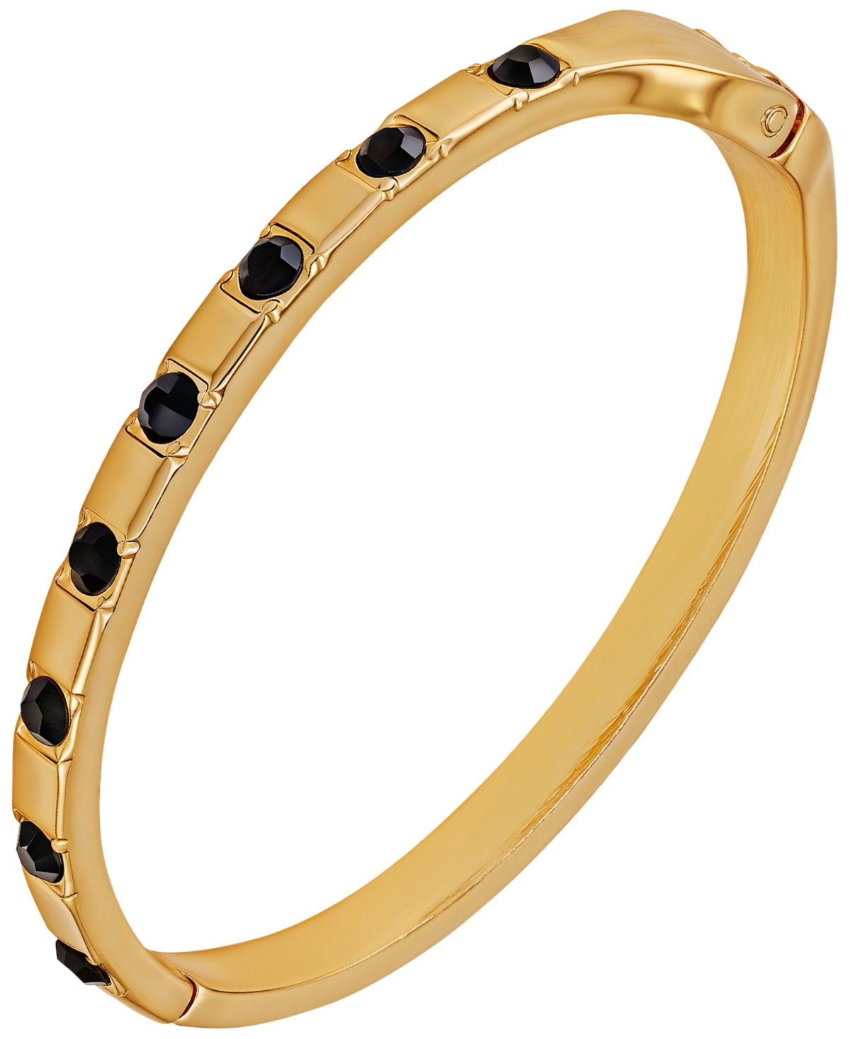 Guess Rhinestone Gold-tone Bangle Bracelet In Gold