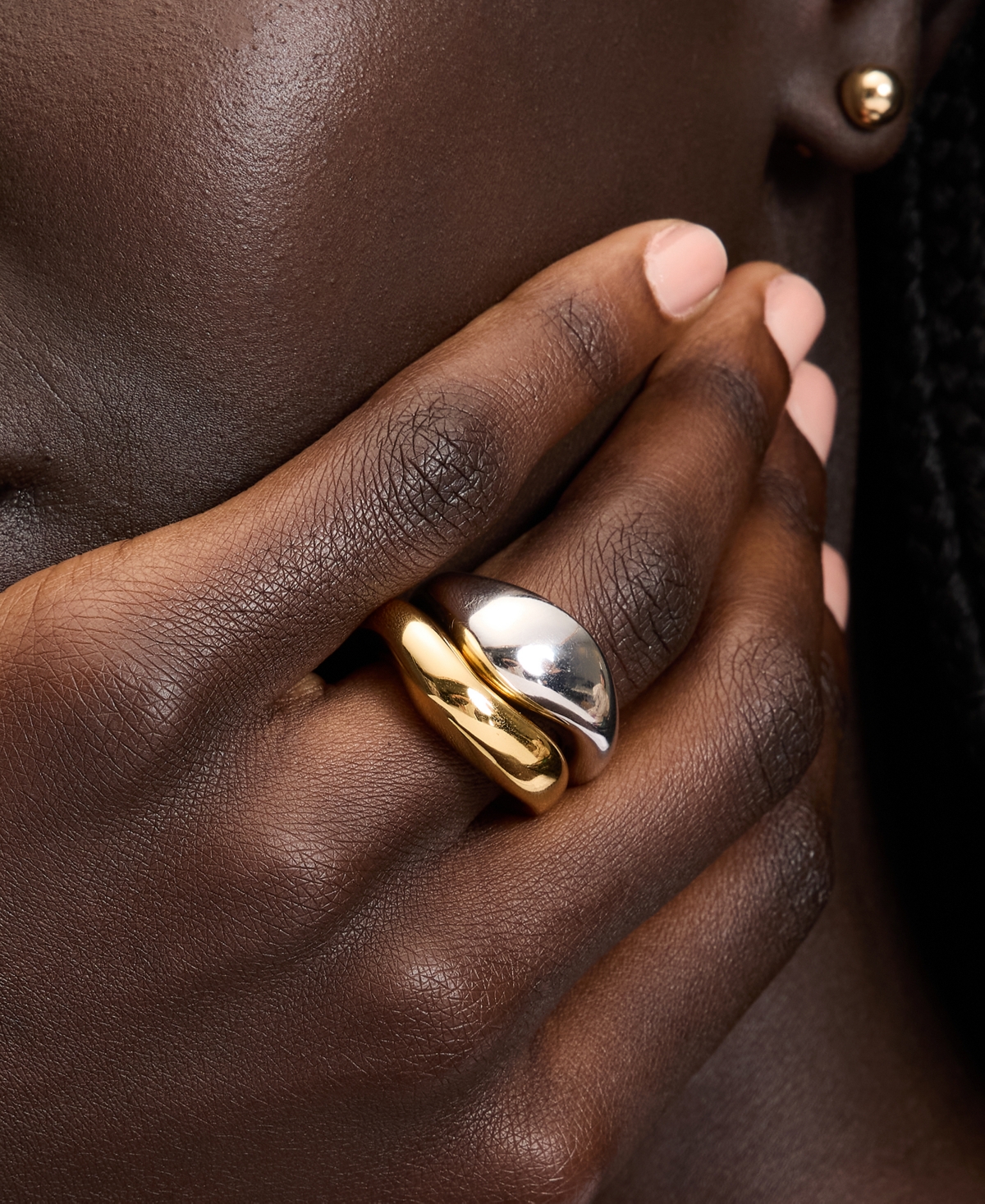 Kate Spade Molten Stacking Rings In Gold