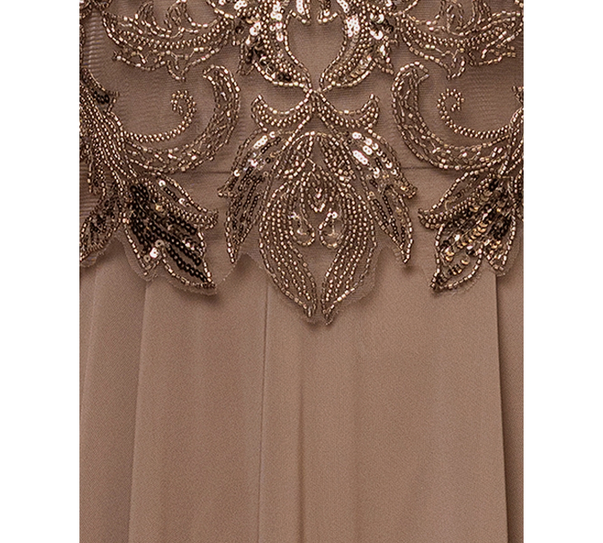 Xscape Plus Size Bead Detail A-line Maxi Dress In Brown
