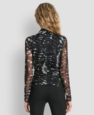 Women's Printed Mock Neck Top