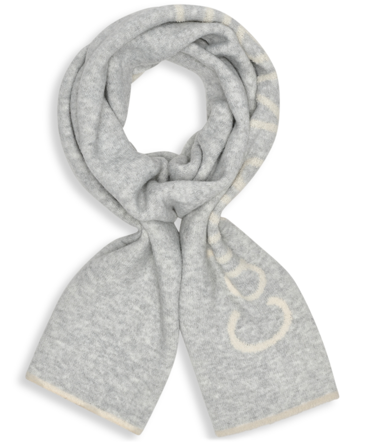 Calvin Klein Plush-lined Scarf In Gray