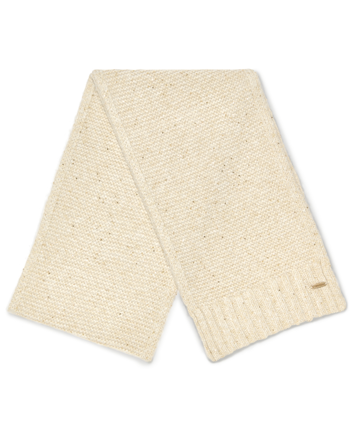 Calvin Klein 2-piece Mini Sequin Hat And Scarf Set In Neutral