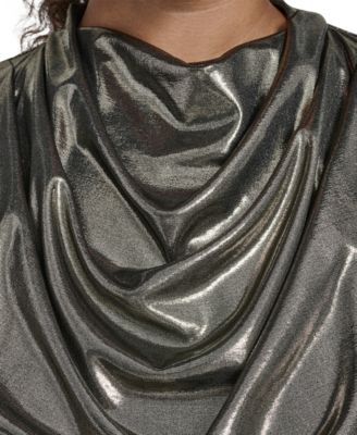 Plus Size Cowl Neck Side Ruched Dress