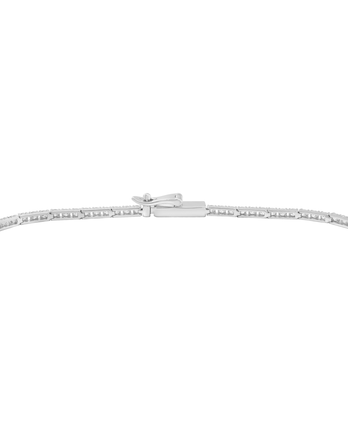 Macy's Lab Grown Emerald (5/8 Ct. T.w.) And White Sapphire (2-1/6 Ct. T.w.) Cluster Link Bracelet In Sterli In Green
