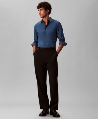 Men's Slim Fit Supima Stretch Long Sleeve Button-Front Shirt