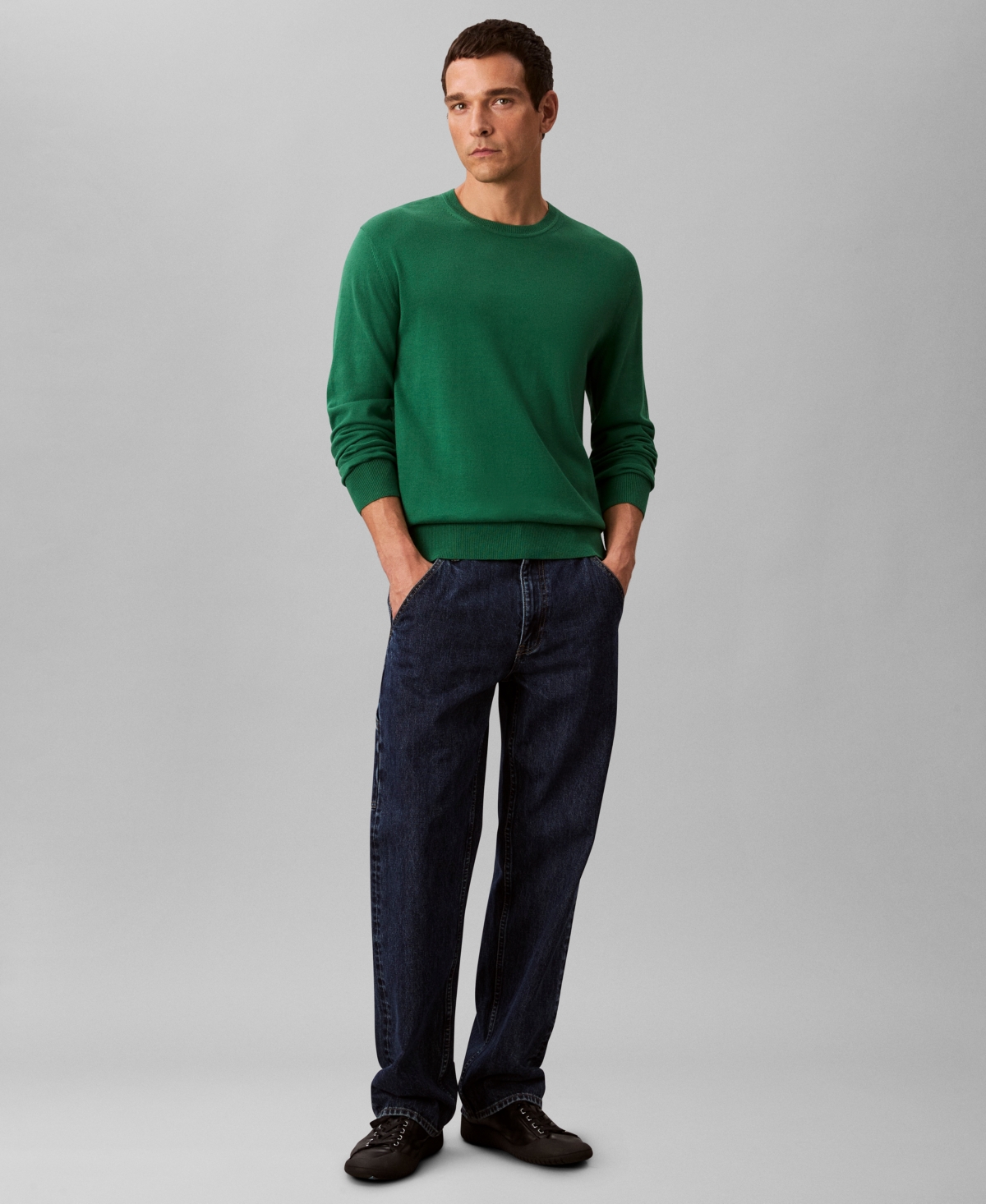Calvin Klein Men's Supima Cotton Classic Sweater In Green
