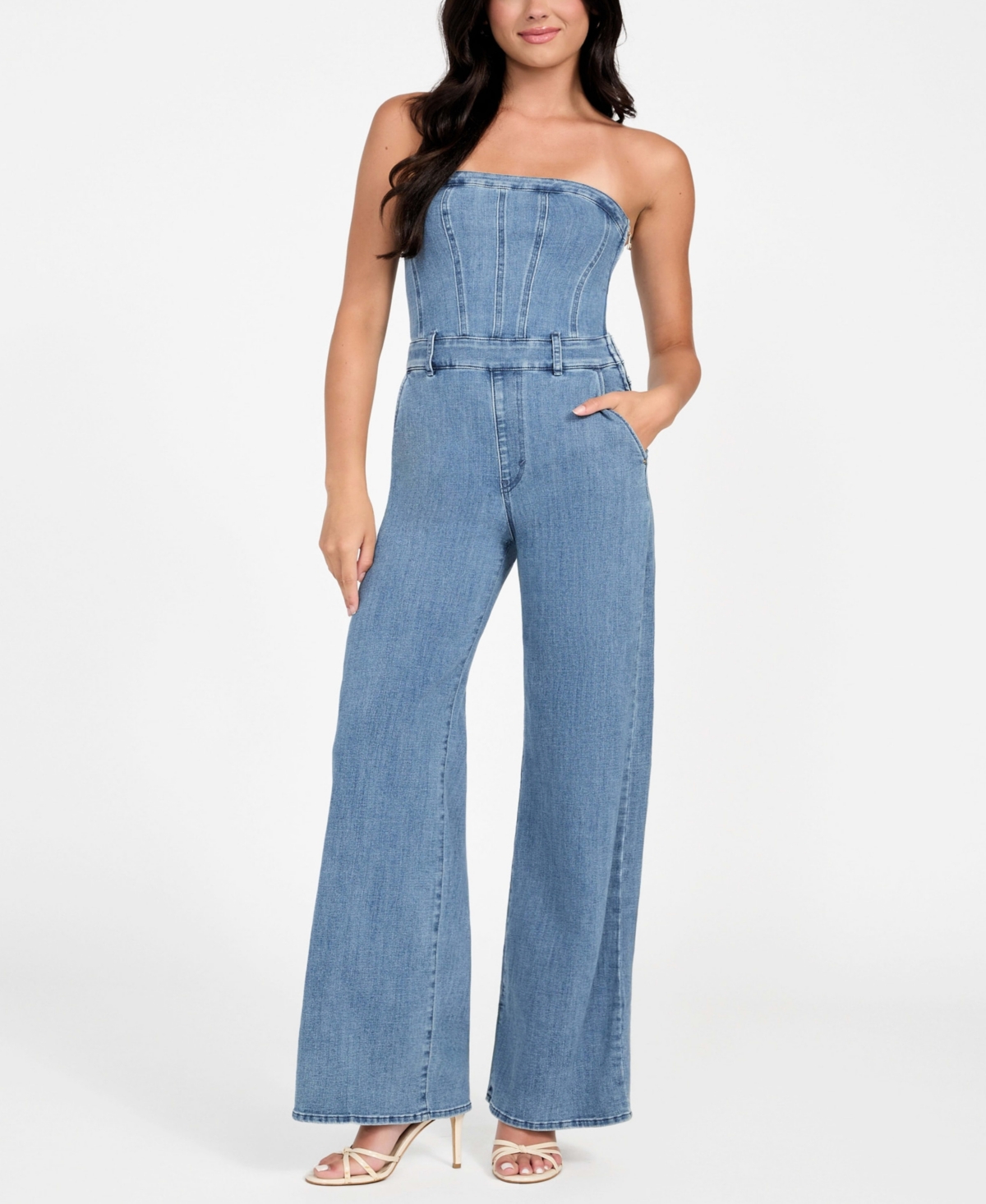 Guess Women's Donna Sleeveless Denim Jumpsuit In Multi