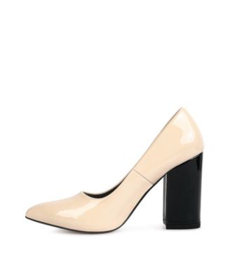Kamira Patent Faux Leather Block Heel Pumps