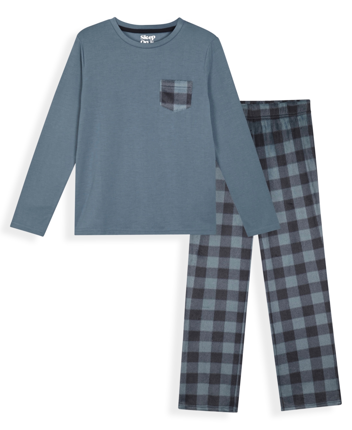 Max & Olivia Boys 4-20 2-piece Long Sleeve Top And Pant Pajama Set In Blue